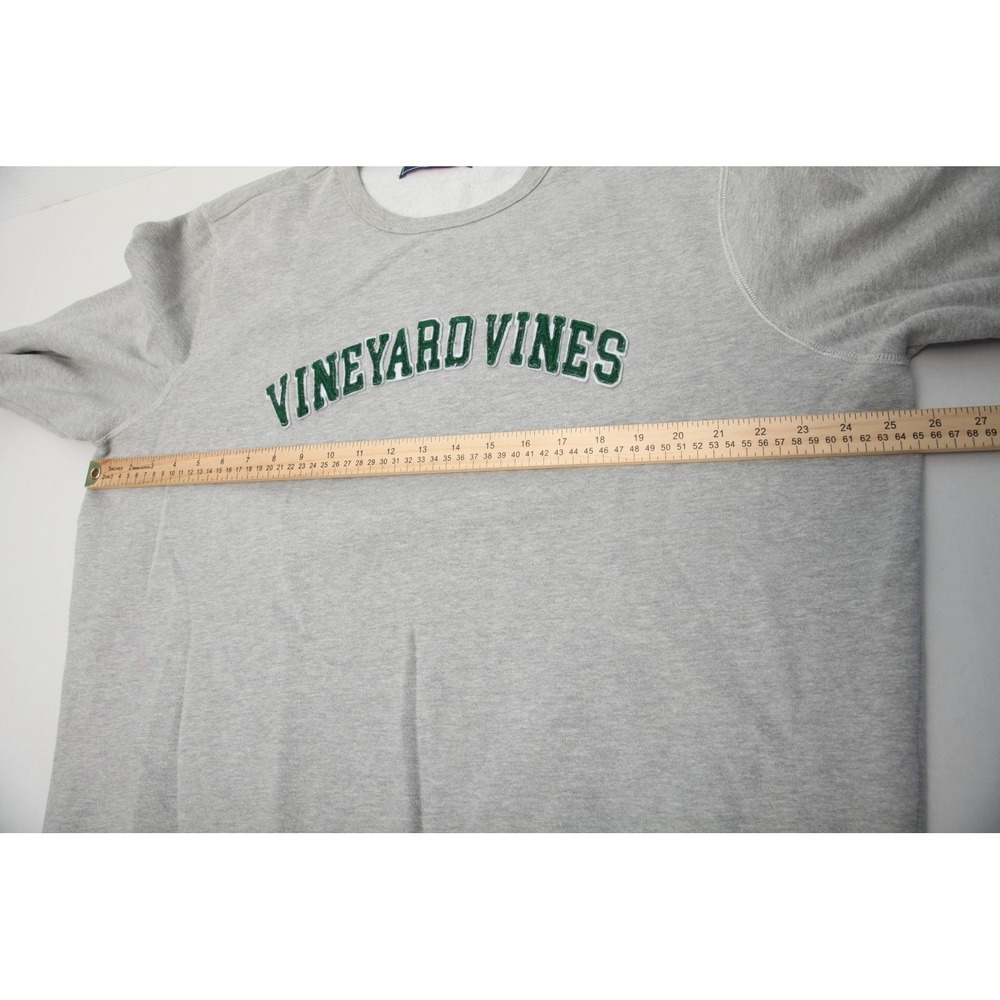 Vineyard Vines Men's XL Gray Green Logo Crewneck Sweatshirt Pullover Activewear - Picture 6 of 10